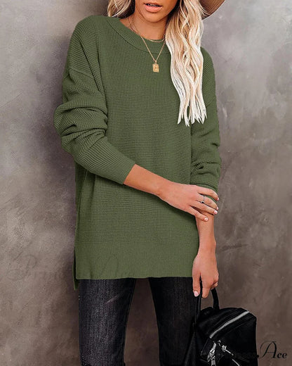 Womens Fall Sweater Crew Neck Long Sleeve Pullover Sweaters