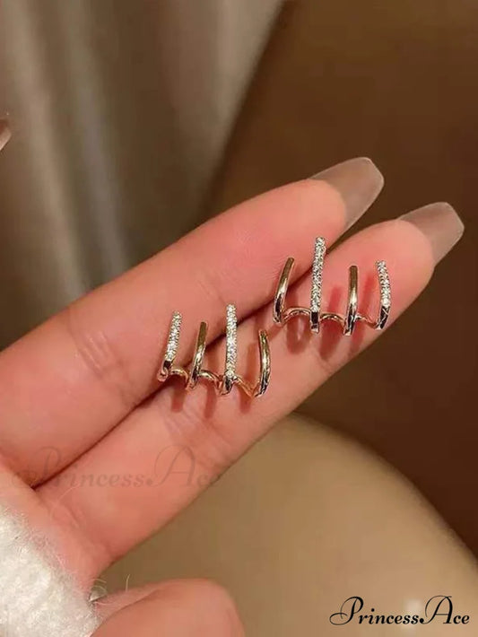 Women’s Geometric One-piece Four-claw Design Earrings