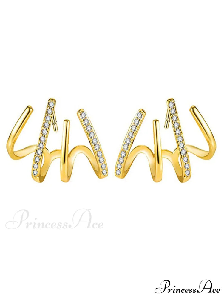 Women’s Geometric One-piece Four-claw Design Earrings