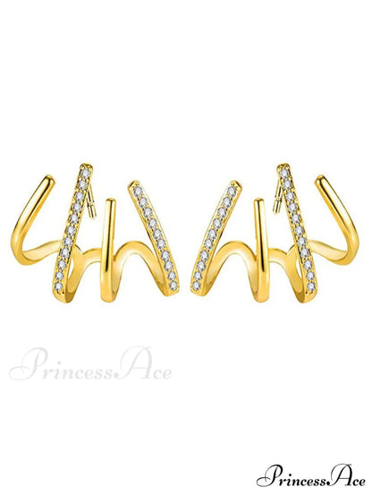 Women’s Geometric One-piece Four-claw Design Earrings
