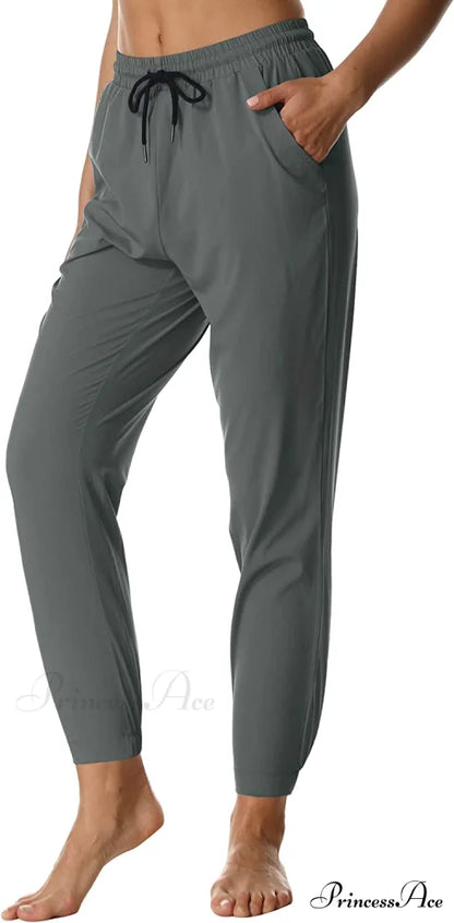 Women’s Hiking Capris Outdoor Quick Dry Pants Lightweight Pants-grey / Large