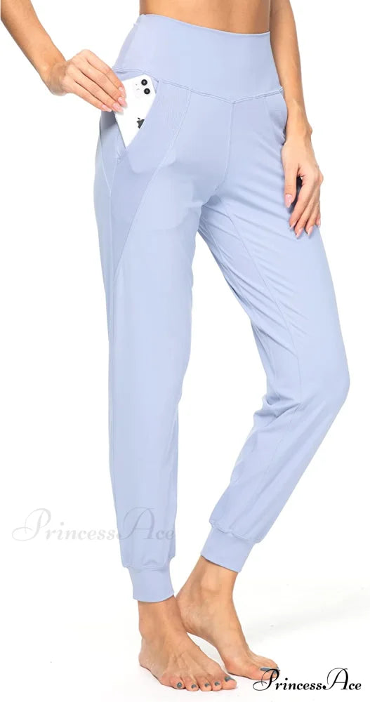 Women’s Joggers with Pockets High Waisted Athletic Sports Pants 006-denim Blue / X-Large