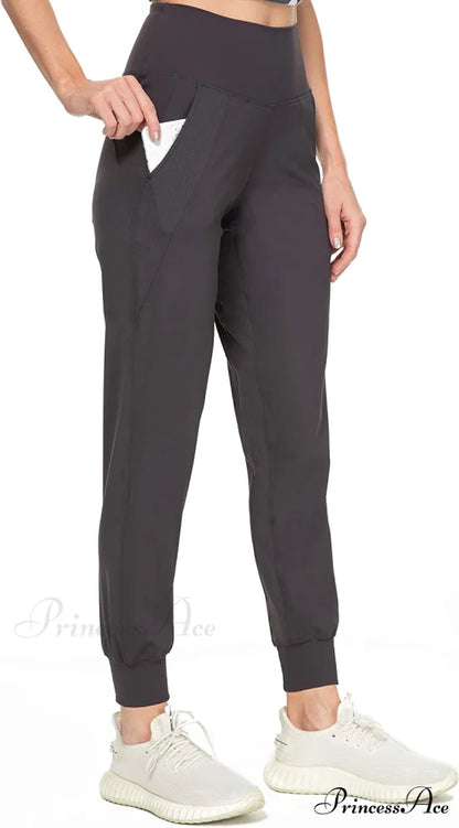 Women’s Joggers with Pockets High Waisted Athletic Sports Pants 006dark Gray / X-Large