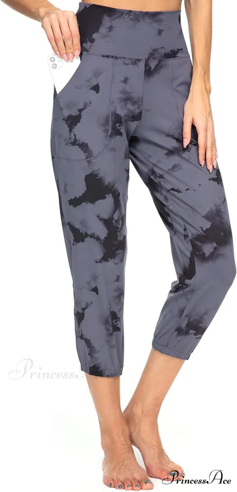 Women’s Joggers with Pockets High Waisted Athletic Sports Pants Gray Ink / X-Large
