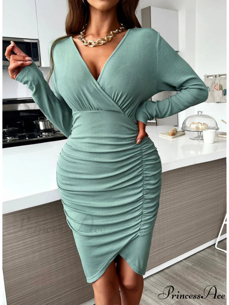 Women’s knitted dress Green / S