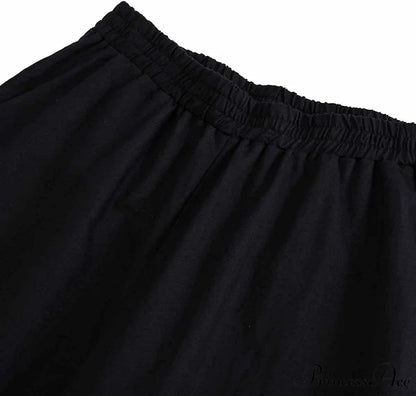 Womens Linen Capri Pants with Pockets Full Elastic Waistband Casual Pants