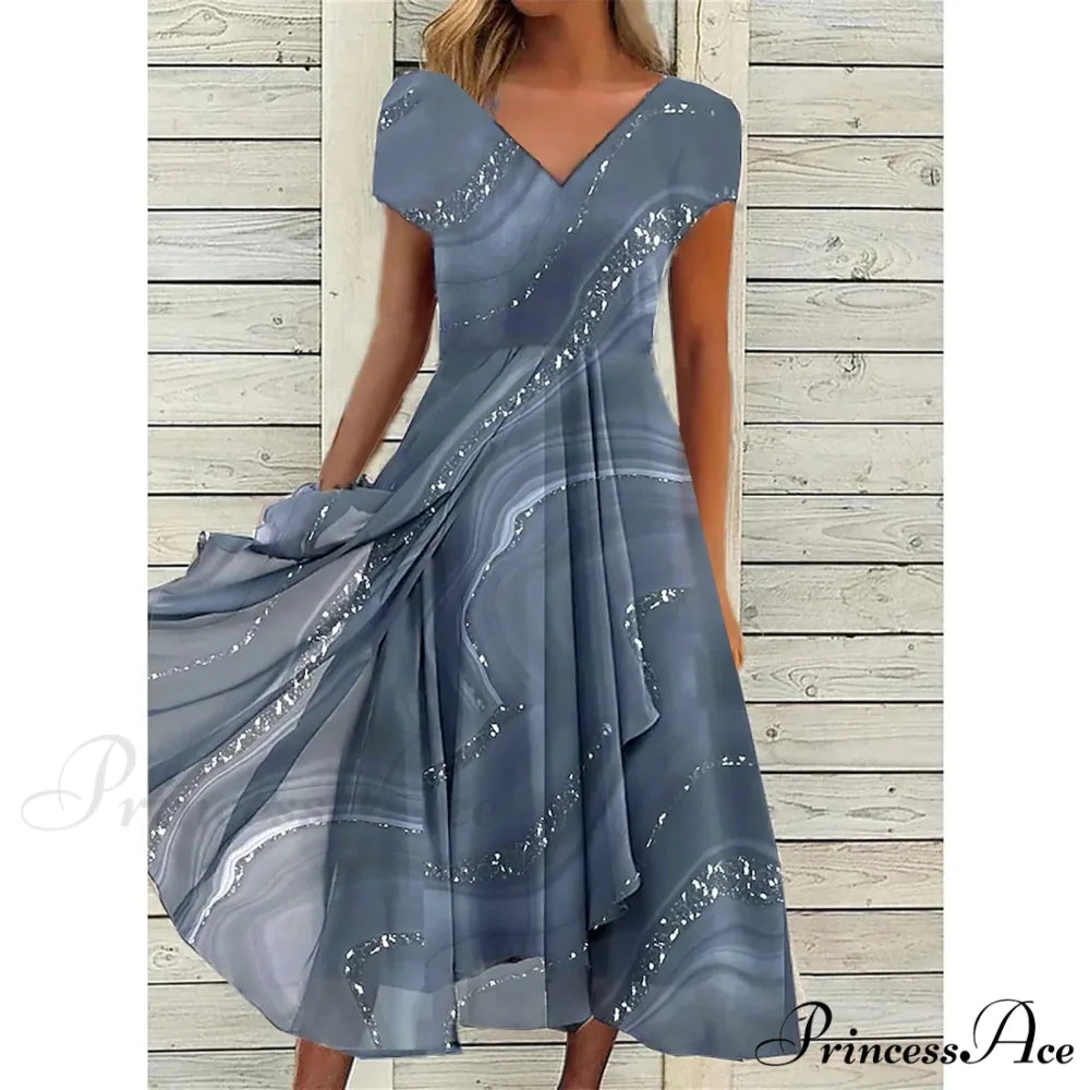 Women’s Long Chiffon Stitching Lace Female Bridesmaids Elegant Maxi Pure Color Round Neck Long Vestidos Dress