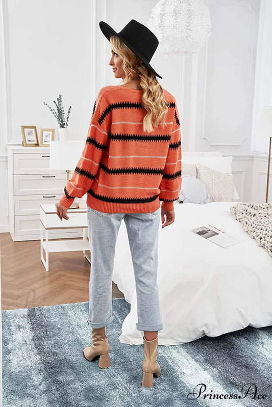 Womens Long Sleeve Crewneck Pullover Knit Jumper Tops