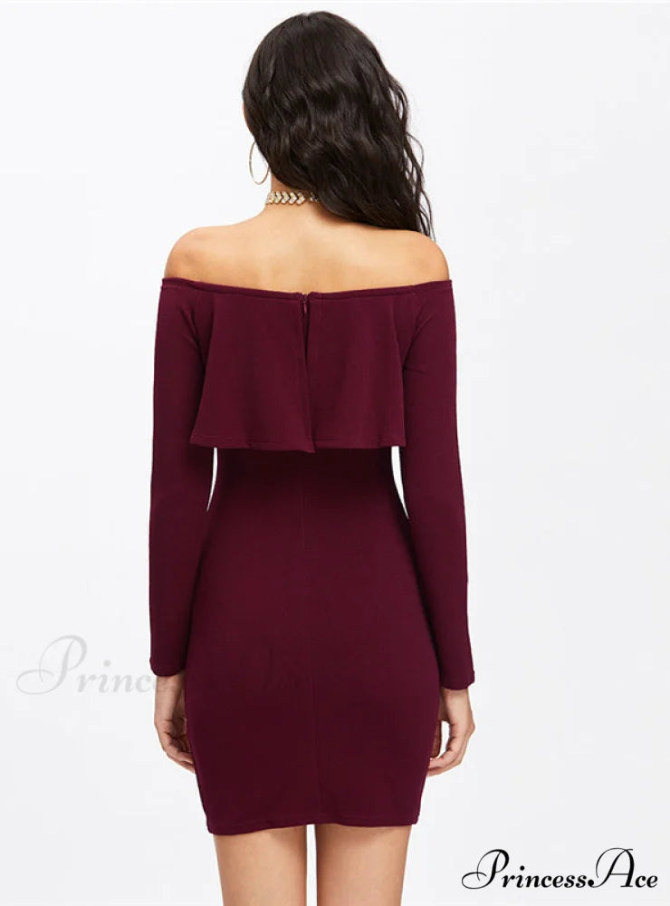 Womens Long Sleeve Mini Dress for Autumn and Winter