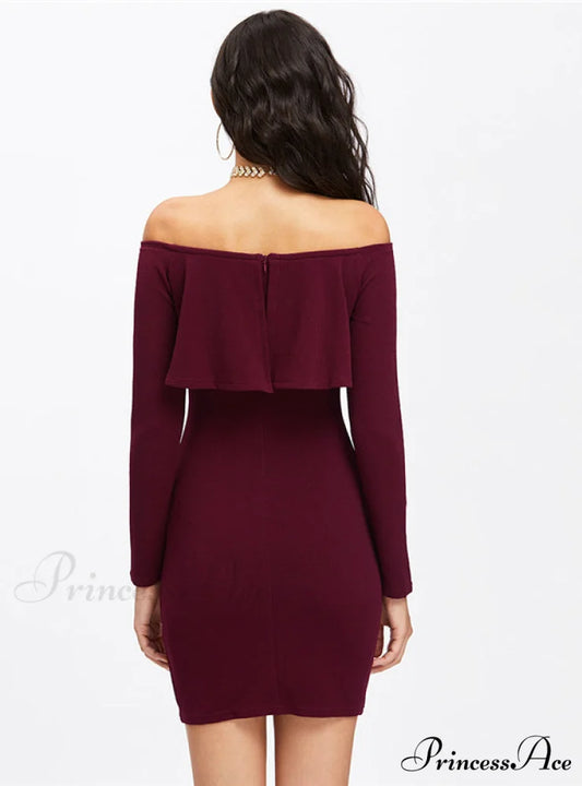 Womens Long Sleeve Mini Dress for Autumn and Winter