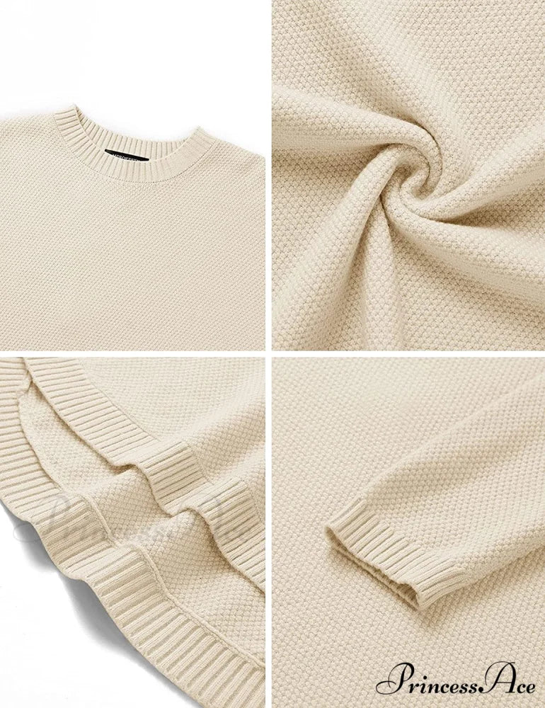Women’s Long Sleeve Oversized Crew Neck Knit Pullover