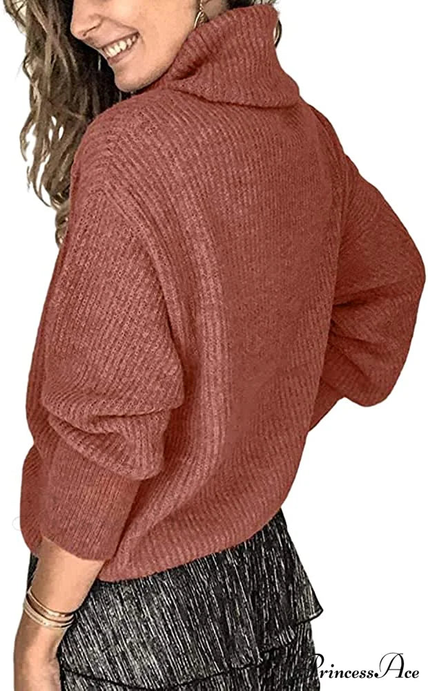 Women’s Oversized Turtleneck Chunky Pullover Sweaters