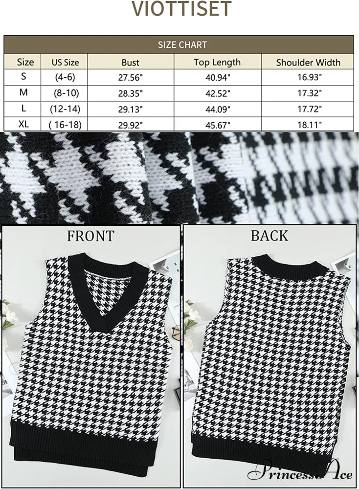 Women’s Oversized V Neck Knit Sweater Vest Tunic Sleeveless Pullover Top
