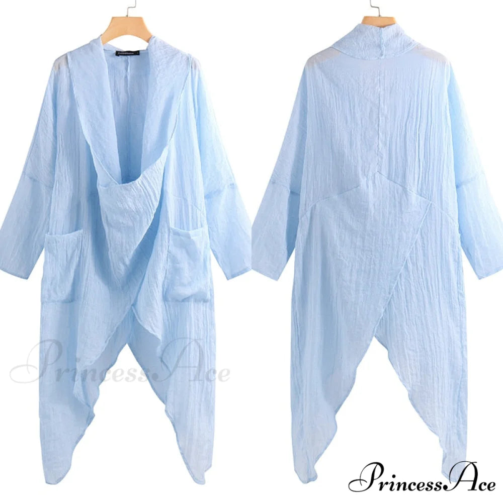 Women’s Solid Asymmetrical and Neck - Cowl Fashion Warm-Season Top Vintage with Blouse Hem