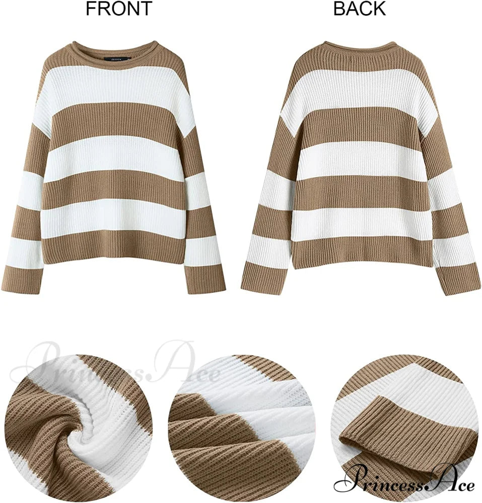 Women’s Striped Color Comfy Knitted Sweater