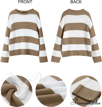 Women’s Striped Color Comfy Knitted Sweater