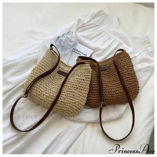 Women’s Summer Straw Crossbody Shoulder Purse shoulder-250126