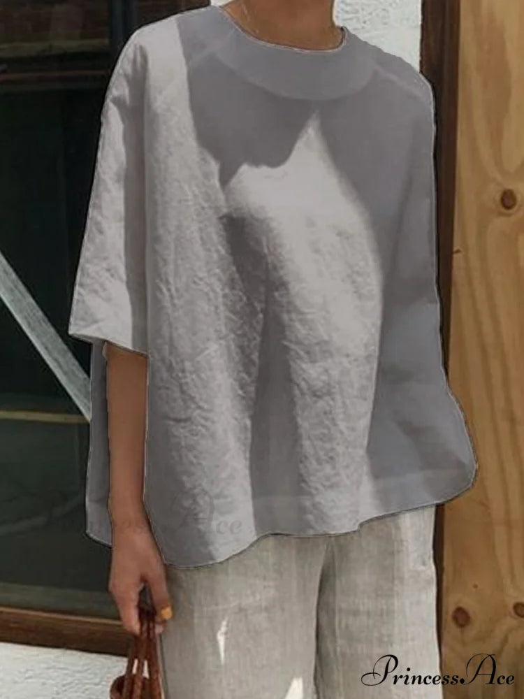 Women’s Tunic Blouse Casual Shirt Gray / S