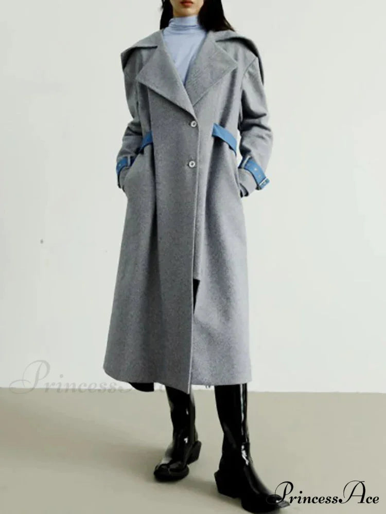 Women’s Woolen Detachable Different Overcoat gray / S overcoats-241228