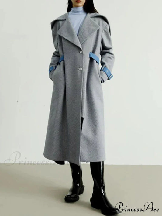 Women’s Woolen Detachable Different Overcoat gray / S overcoats-241228