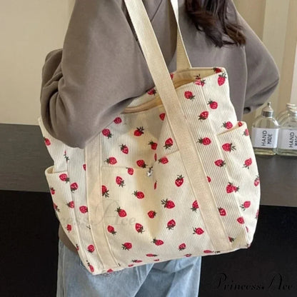 Woodland Ribbed Basic Shoulder Bag shoulder-250126