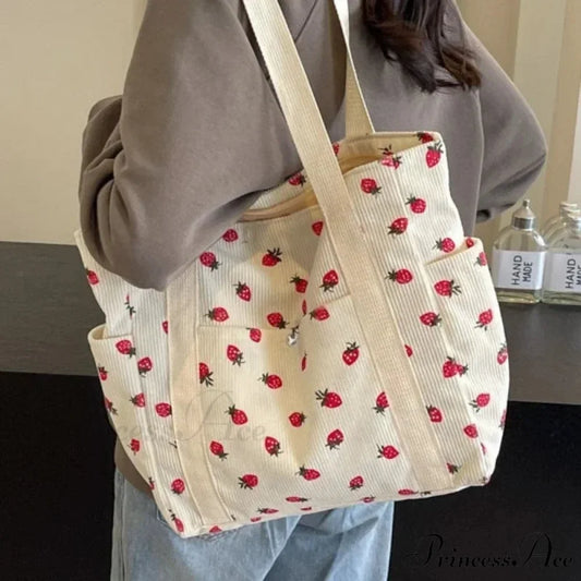 Woodland Ribbed Basic Shoulder Bag shoulder-250126