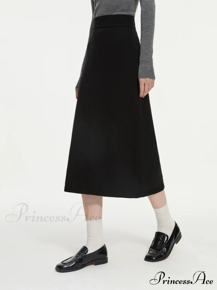 Wool Charcoal Turtleneck Jumper Skirt Jumper Black Skirt / XS swraters-241228