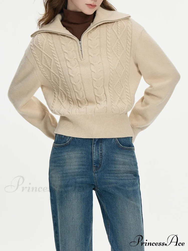 Wool V-neck Stylish Pullover Two Color Sweater swraters-241228