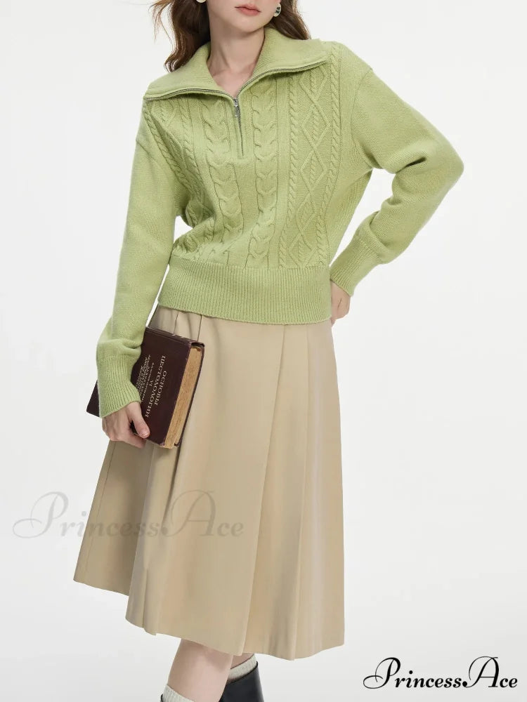 Wool V-neck Stylish Pullover Two Color Sweater swraters-241228