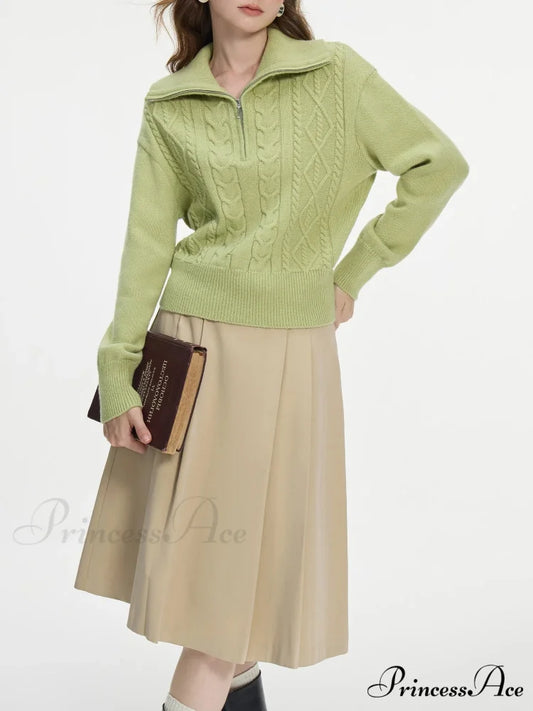 Wool V-neck Stylish Pullover Two Color Sweater swraters-241228