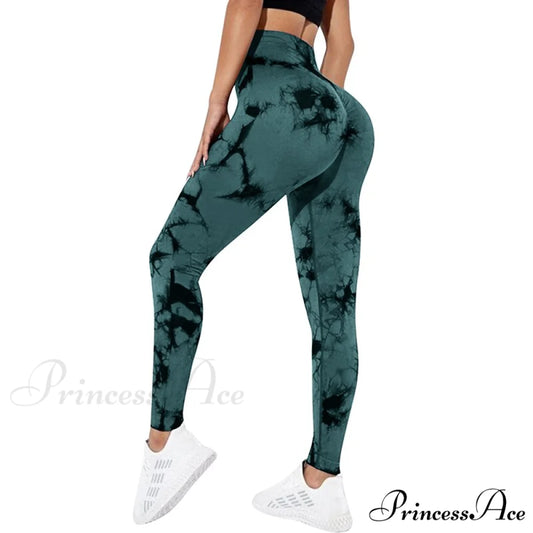Workout Scrunch Butt Lifting Sports Gym Tights Green / S