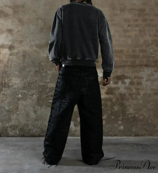 Worried Cotton Gothic Sweatshirt Sweatshirt-241228