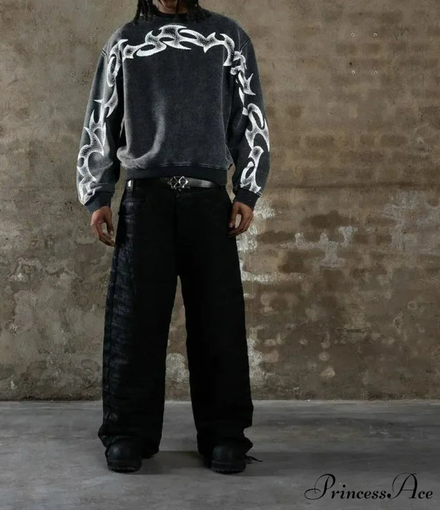 Worried Cotton Gothic Sweatshirt black 1 / S Sweatshirt-241228