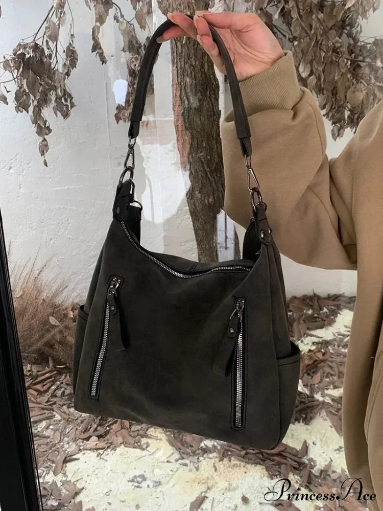 Woven Container Warm Weather Carry Shoulder Bag Black-gray shoulder-250126