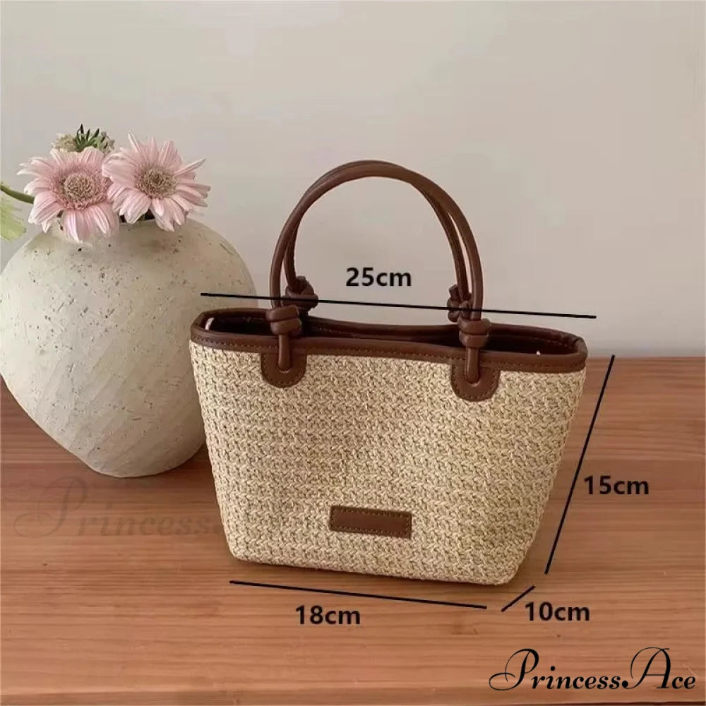 Woven Rattan Summery Crossbody Brown crossbody-250126