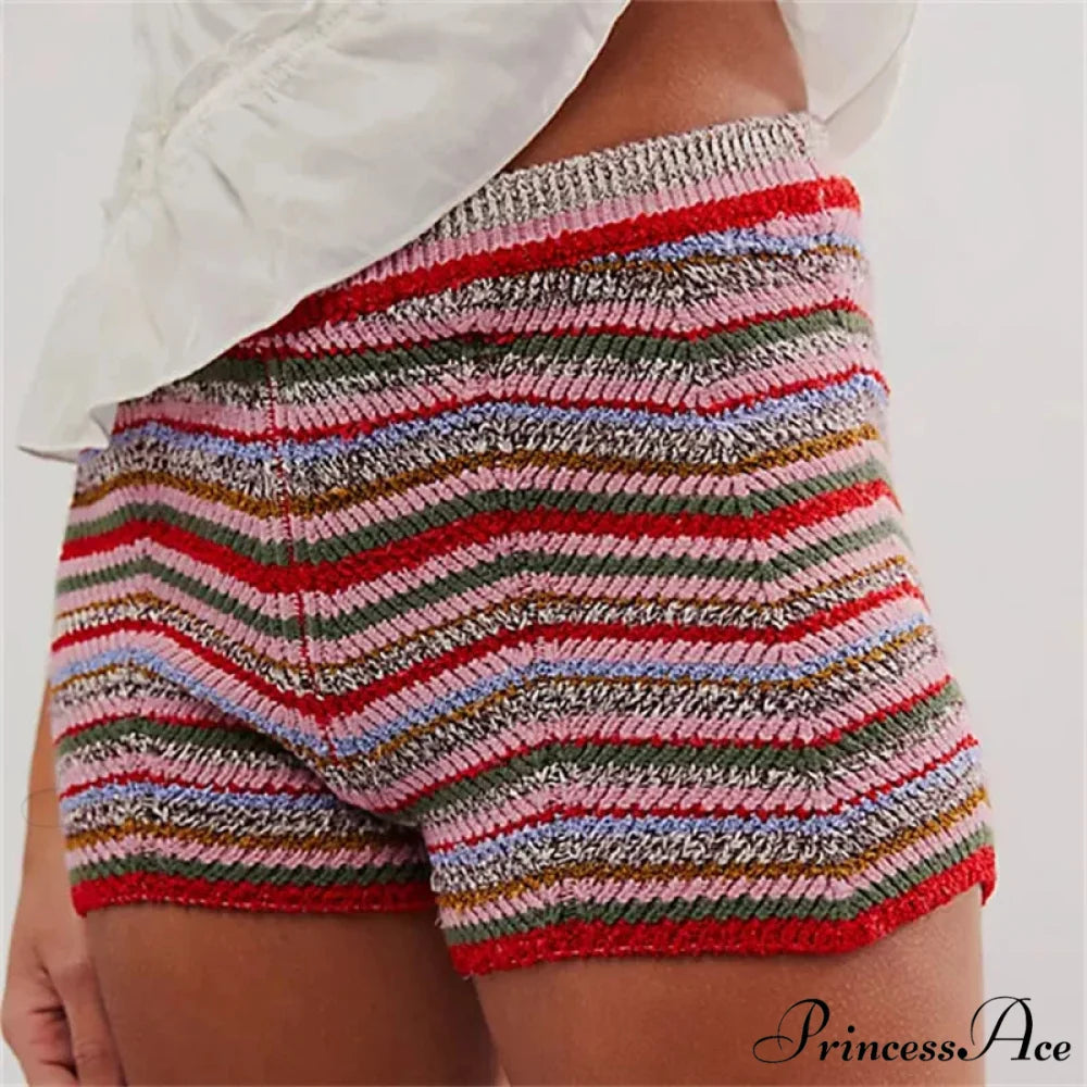 Woven Ripple Banded Mini Brief Red / S short-250223
