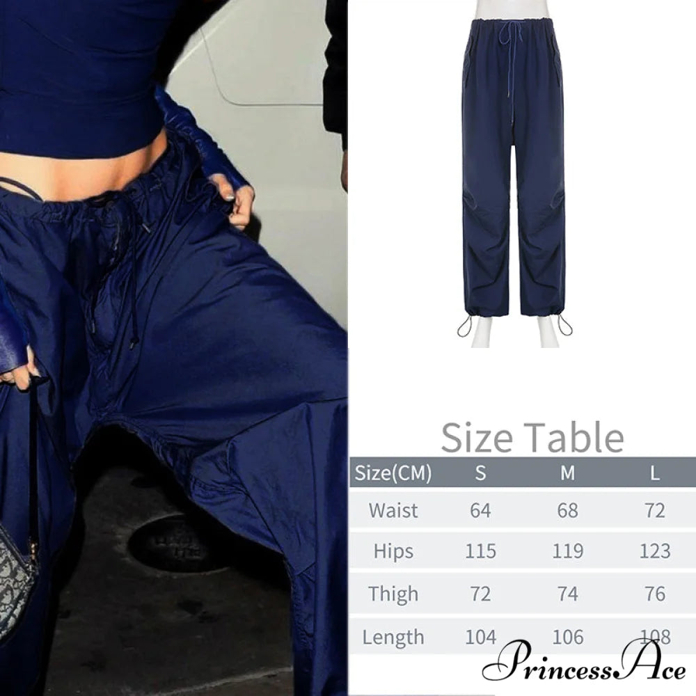 Y2K Baggy Streetwear Fairycore Cargo Pants Blue / S