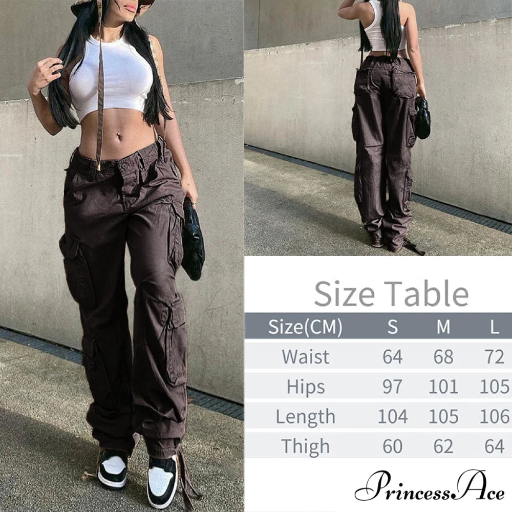 Y2K Baggy Streetwear Fairycore Cargo Pants Gray14 / S