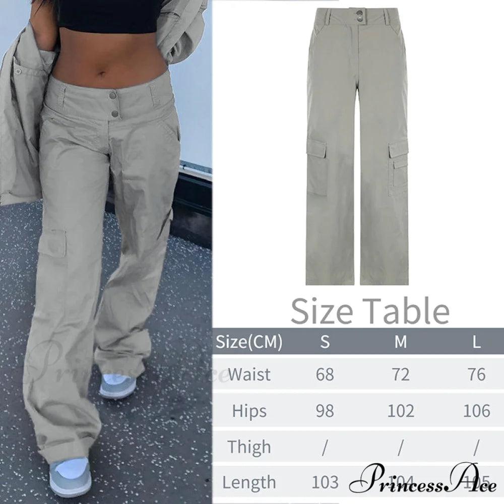 Y2K Baggy Streetwear Fairycore Cargo Pants Gray9 / S