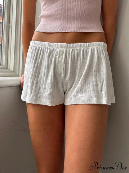 Y2K Button Lace Retro Brief short-250223