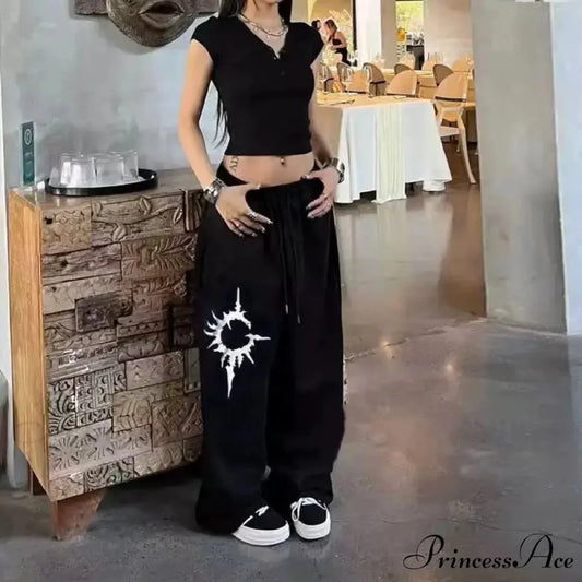 Y2K Dark Baggy Trousers Black / S pants-241228