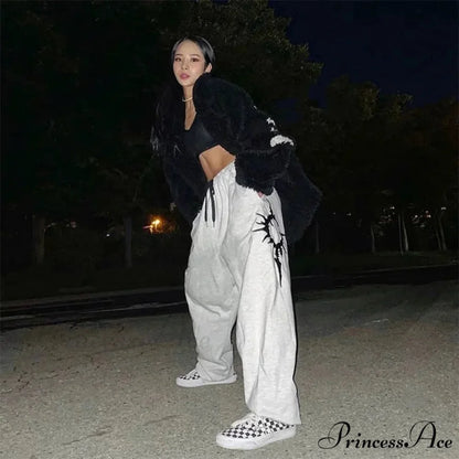 Y2K Dark Baggy Trousers pants-241228