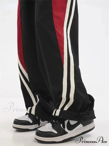 Y2K Dark Large Loose-Fitting Trousers pants-241228