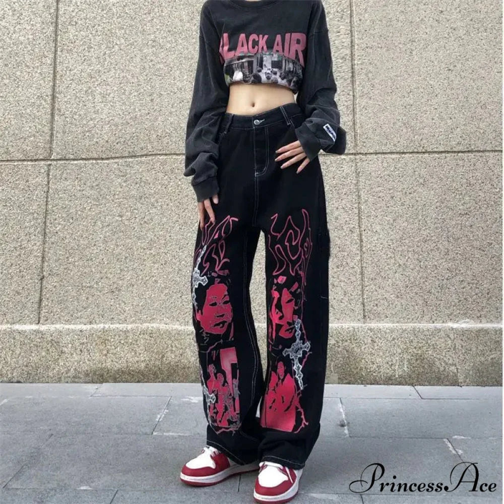 Y2K Dark Urban Loose Trousers Black / S pants-241228