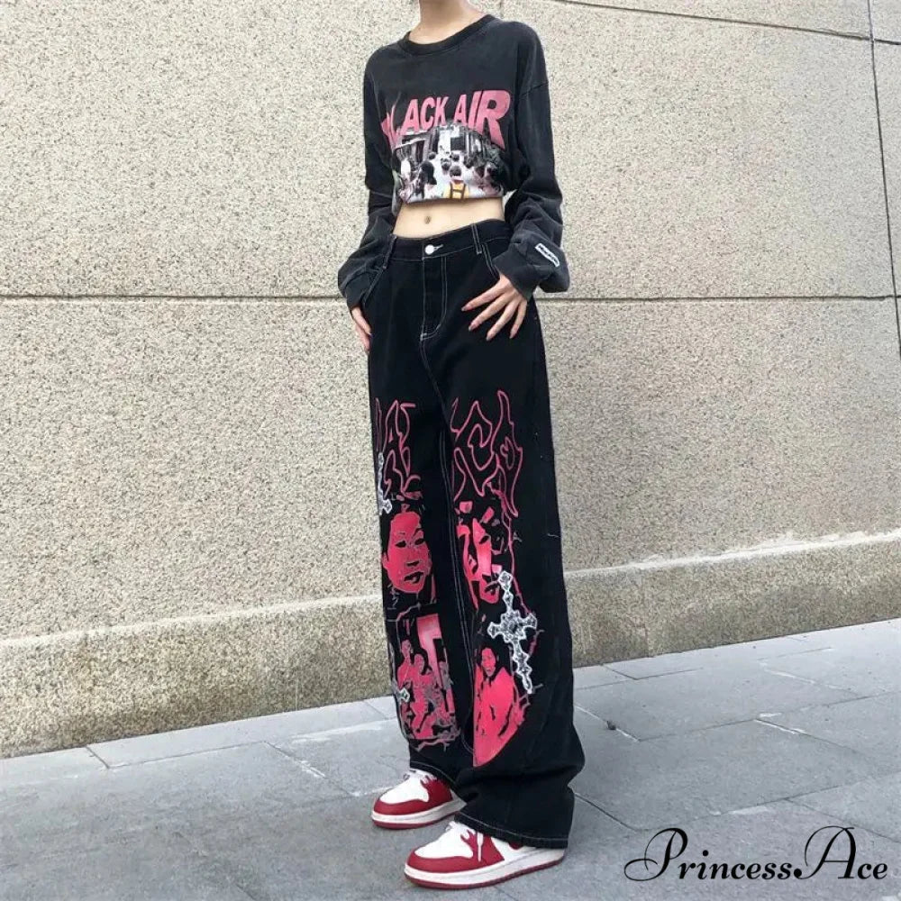 Y2K Dark Urban Loose Trousers pants-241228