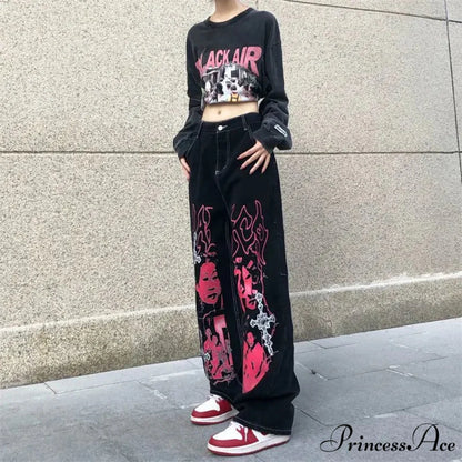 Y2K Dark Urban Loose Trousers pants-241228