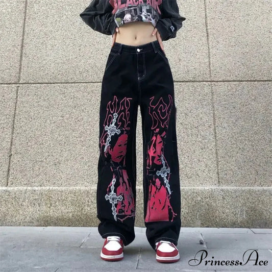 Y2K Dark Urban Loose Trousers pants-241228