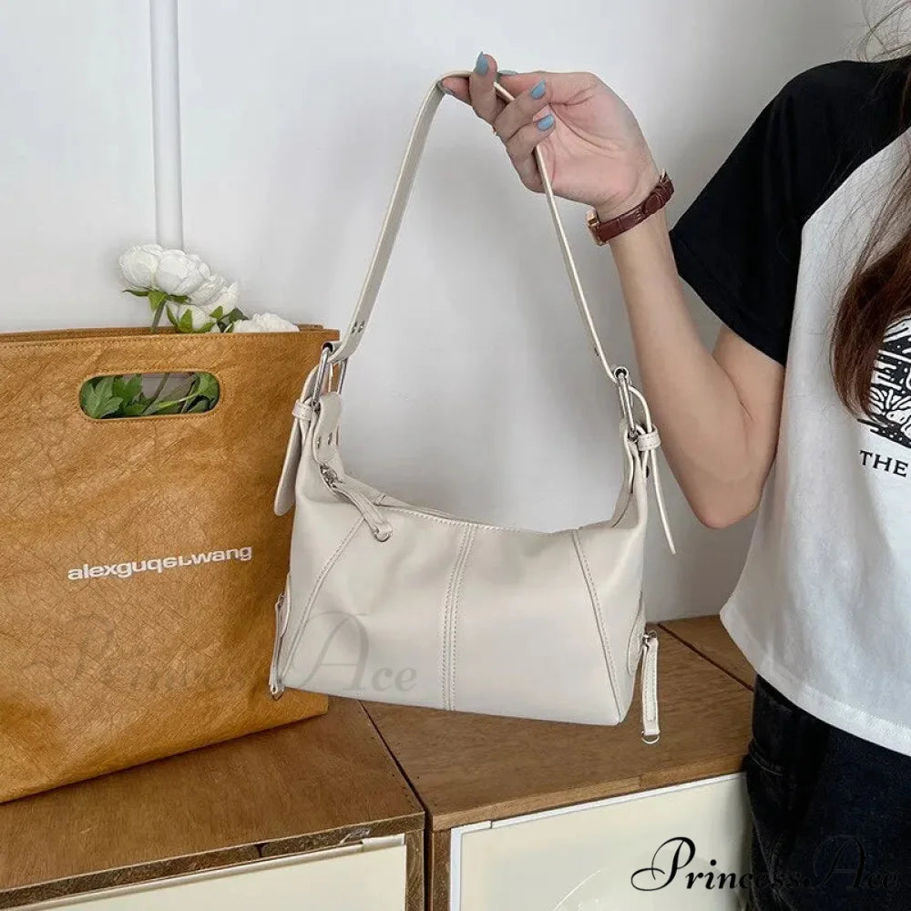 Y2K Fashionable Motorcycle Shoulder Purse SB370-White shoulder-250126