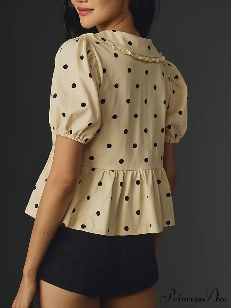 Y2K Flounce Frill Plaid Blouse blouse-250223