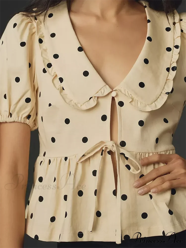 Y2K Flounce Frill Plaid Blouse blouse-250223